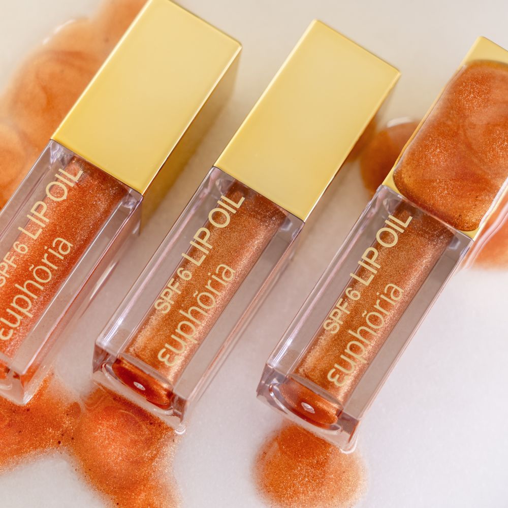 Euphoria Sunglow Bronze Lip Oil Bronze Huile Lèvres Éclat Naturel SPF 6